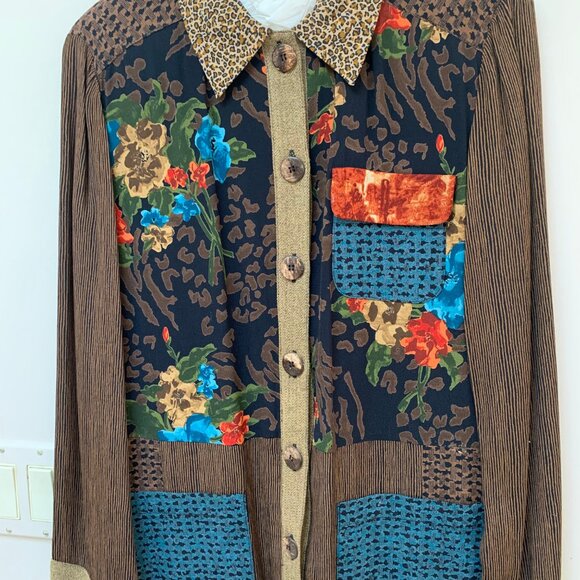 Vintage 1990's 2 Piece Carole Little 4P Pants Set Leopard Pants & Jacket - Picture 3 of 11